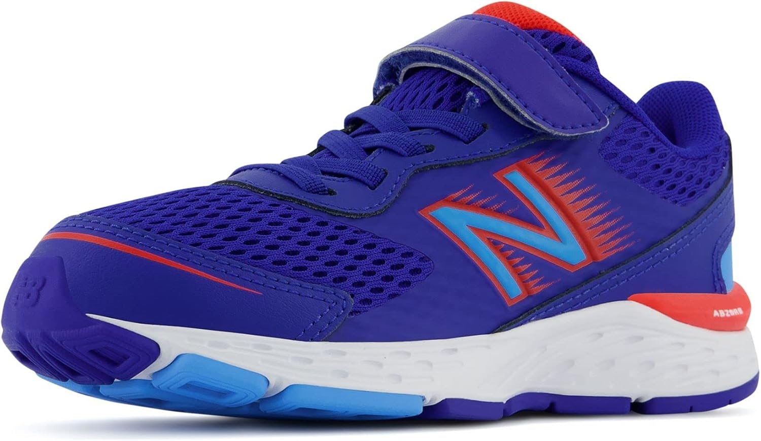 image:imageNew Balance Kids 680 V6 Hook and Loop Running ShoeInfinity BlueNeo FlameVibrant Sky