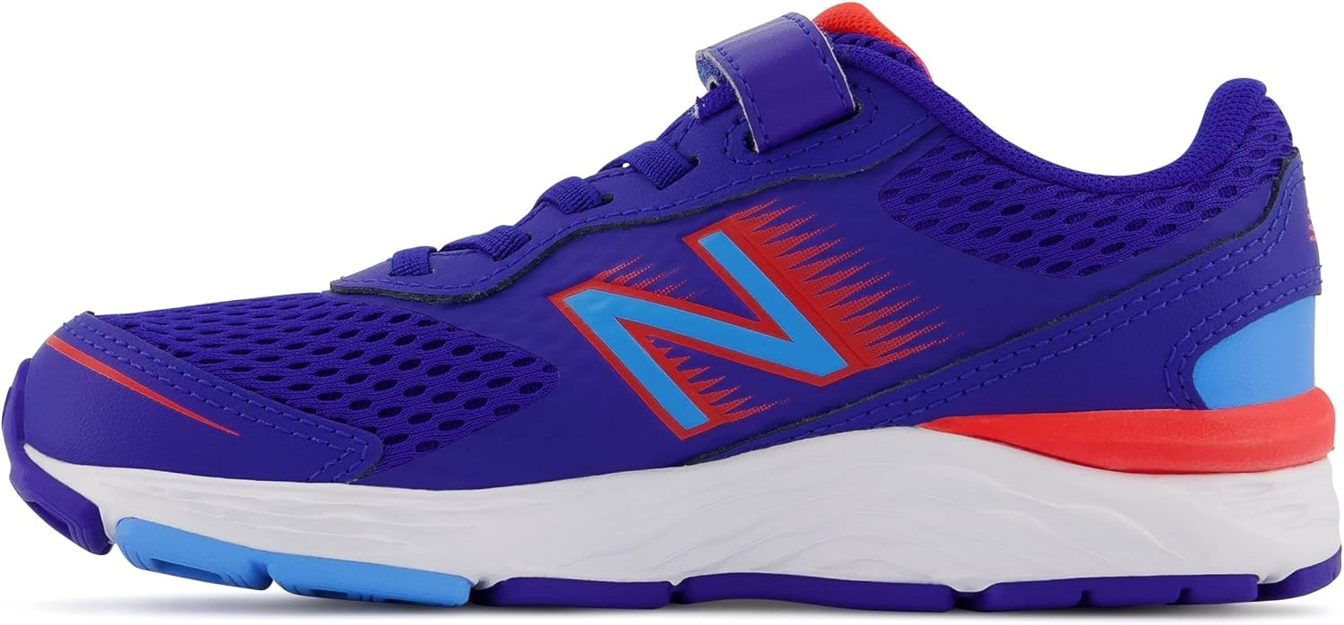image:imageNew Balance Kids 680 V6 Hook and Loop Running ShoeInfinity BlueNeo FlameVibrant Sky