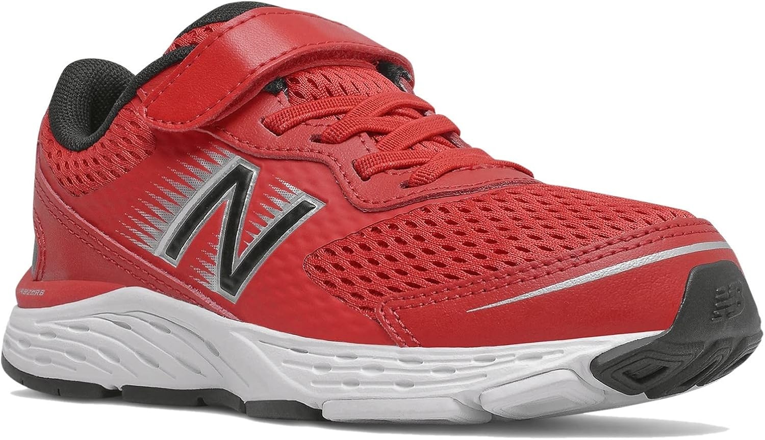 image:imageNew Balance Kids 680 V6 Hook and Loop Running ShoeTeam RedBlackSilver Metallic