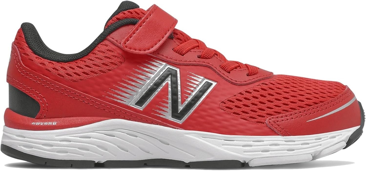 image:imageNew Balance Kids 680 V6 Hook and Loop Running ShoeTeam RedBlackSilver Metallic