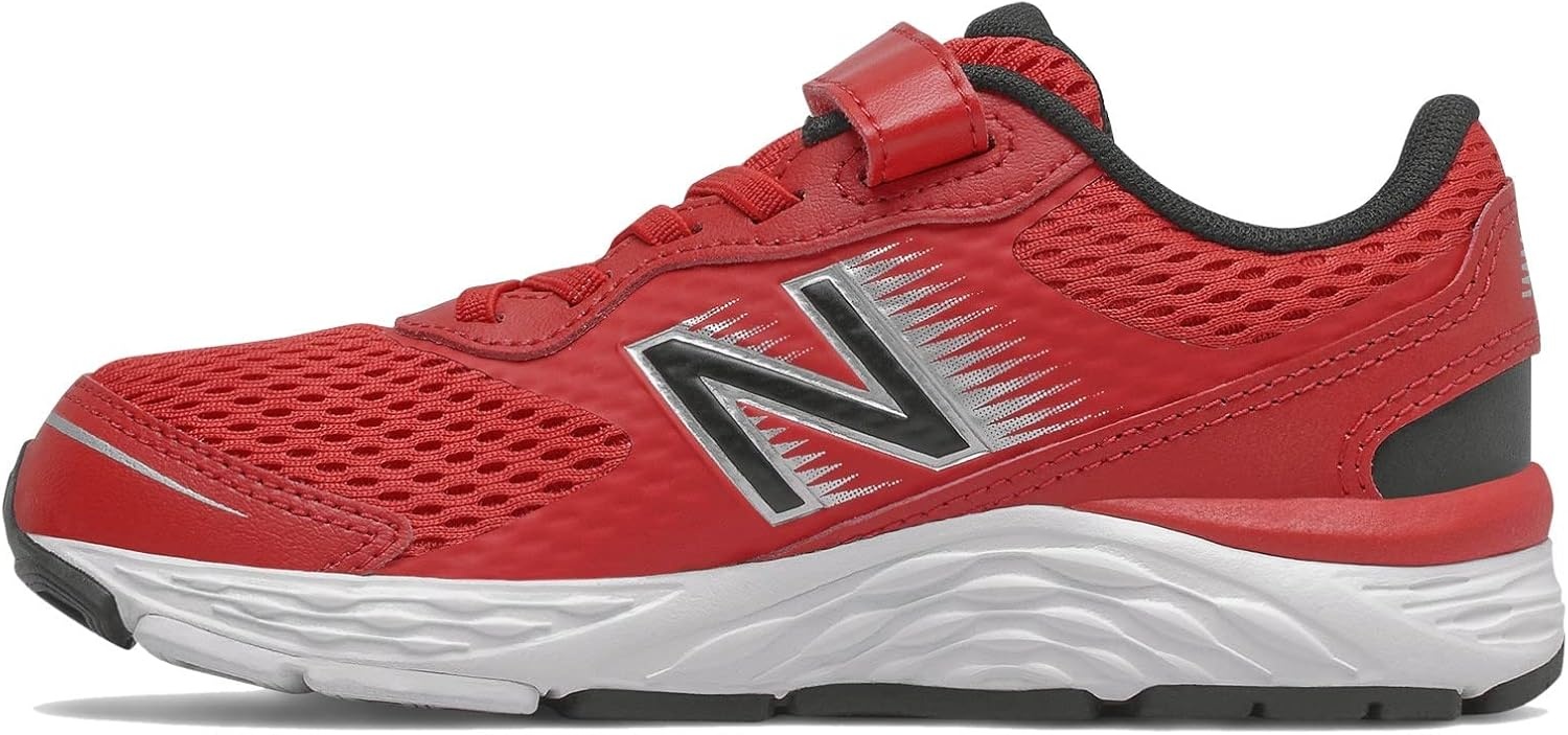 image:imageNew Balance Kids 680 V6 Hook and Loop Running ShoeTeam RedBlackSilver Metallic