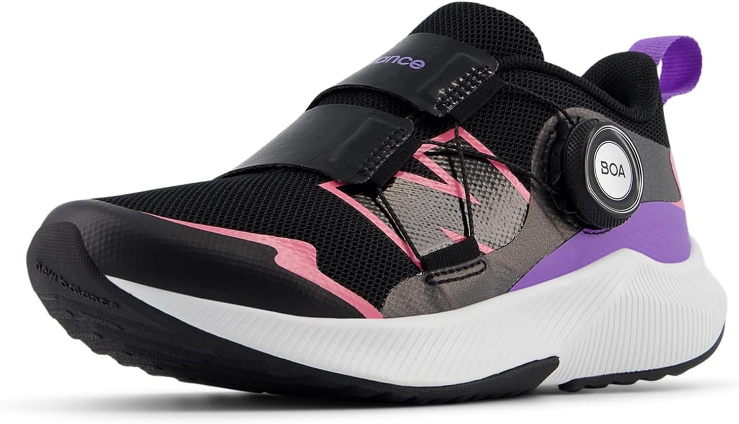 image:imageNew Balance Kids DynaSoft Reveal V4 Boa Running ShoeBlackSignal PinkViolet Crush