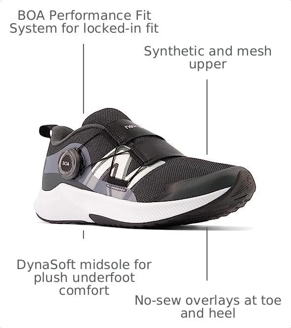 image:imageNew Balance Kids DynaSoft Reveal V4 Boa Running ShoeBlacktopBlack