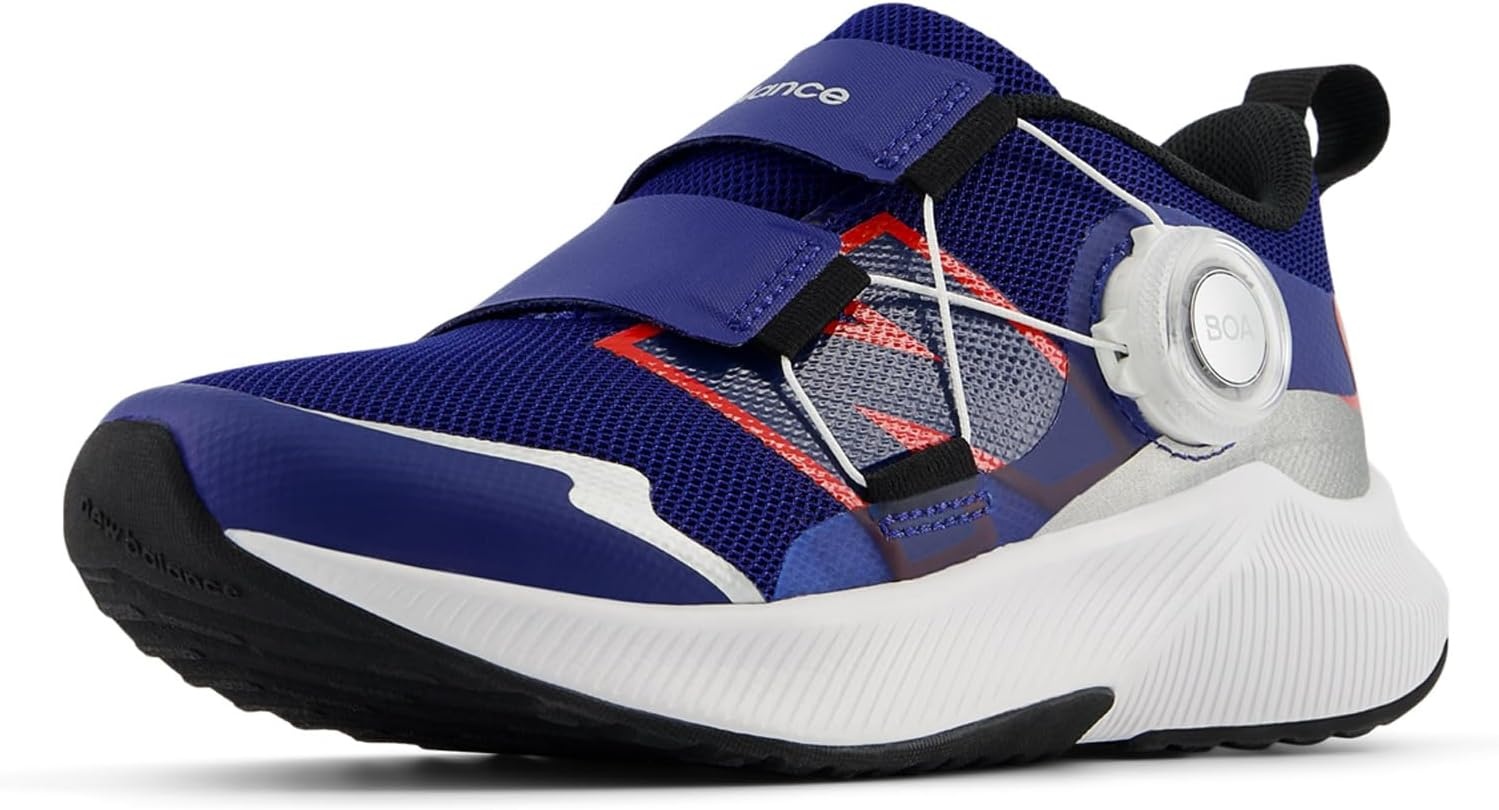 image:imageNew Balance Kids DynaSoft Reveal V4 Boa Running ShoeInkwell With Team Red and Silver Metallic