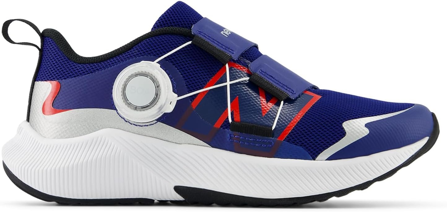 image:imageNew Balance Kids DynaSoft Reveal V4 Boa Running ShoeInkwell With Team Red and Silver Metallic