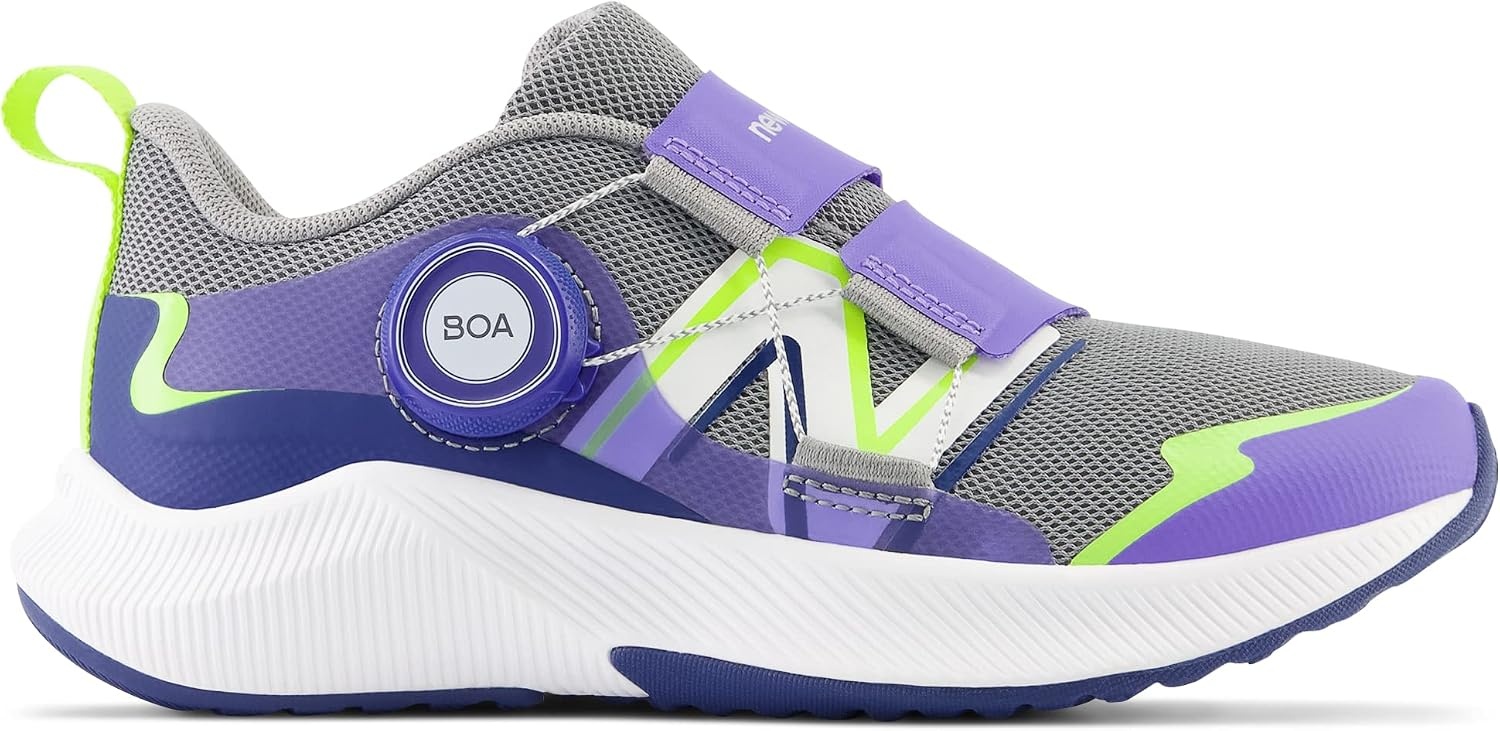 image:imageNew Balance Kids DynaSoft Reveal V4 Boa Running ShoeShadow GreyElectric IndigoThirty Watt