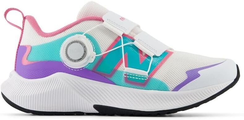 image:imageNew Balance Kids DynaSoft Reveal V4 Boa Running ShoeWhiteViolet CrushCyber Jade
