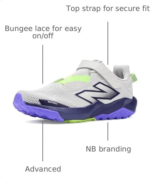 image:imageNew Balance Kids Dynasoft Nitrel V6 Hook and Loop Road Running ShoesGrey MatterElectric Indigo