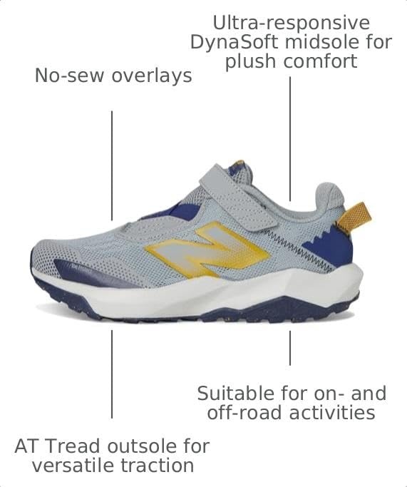 image:imageNew Balance Kids Dynasoft Nitrel V6 Hook and Loop Road Running ShoesSlate GreyBlue OysterBaroque Gold