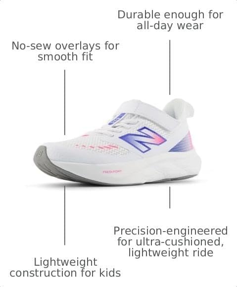 image:imageNew Balance Kids Fresh Foam 625 V1 Hook amp LoopNb WhitePink Heat