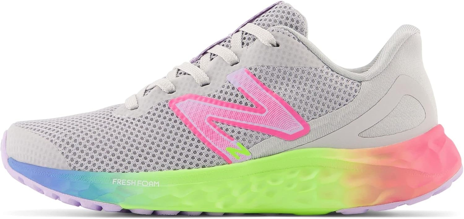 image:imageNew Balance Kids Fresh Foam Arishi V4 Running Shoe Little KidLight AluminumCyber LilacNeon Pink