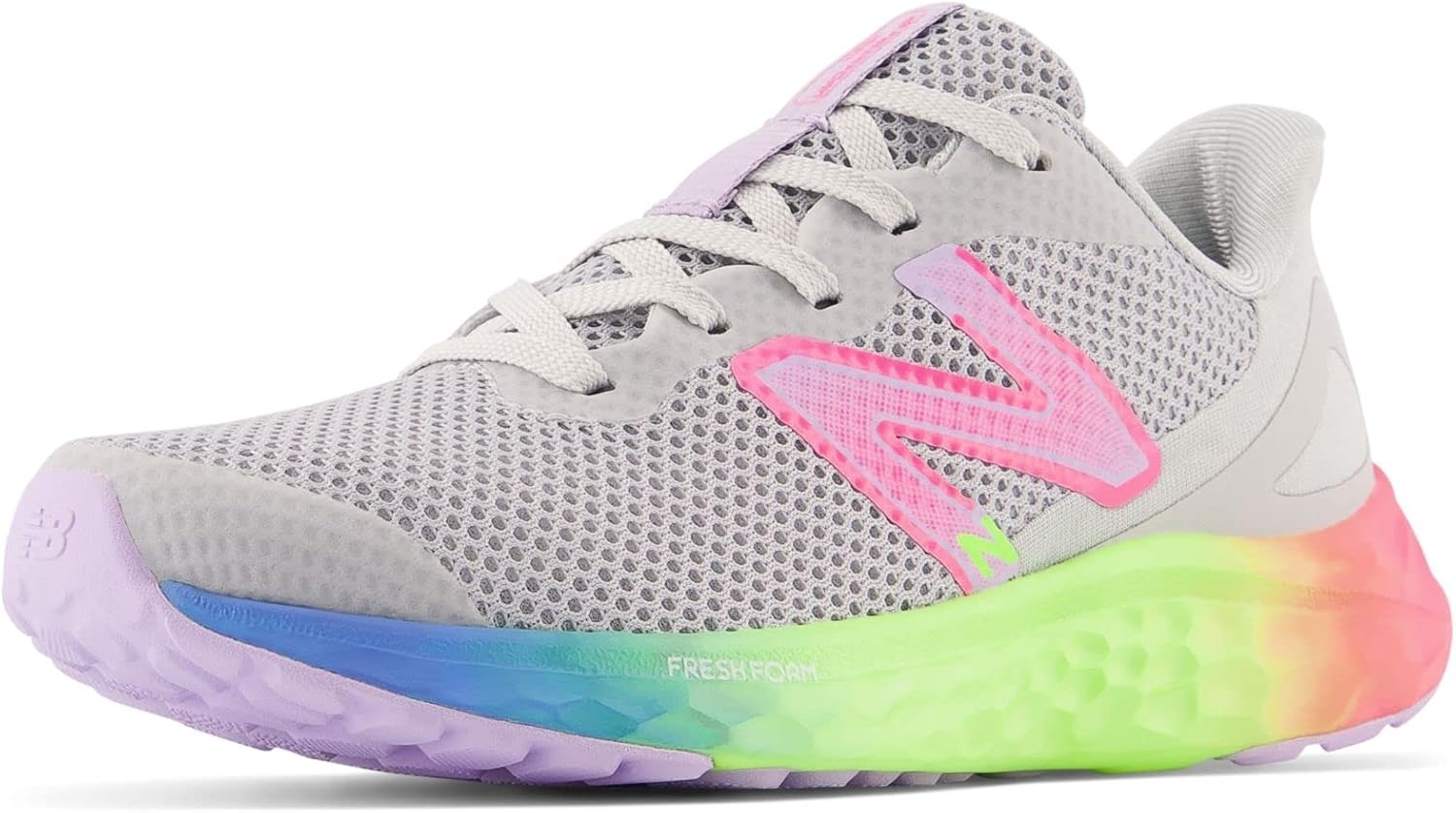 image:imageNew Balance Kids Fresh Foam Arishi V4 Running Shoe Little KidLight AluminumCyber LilacNeon Pink