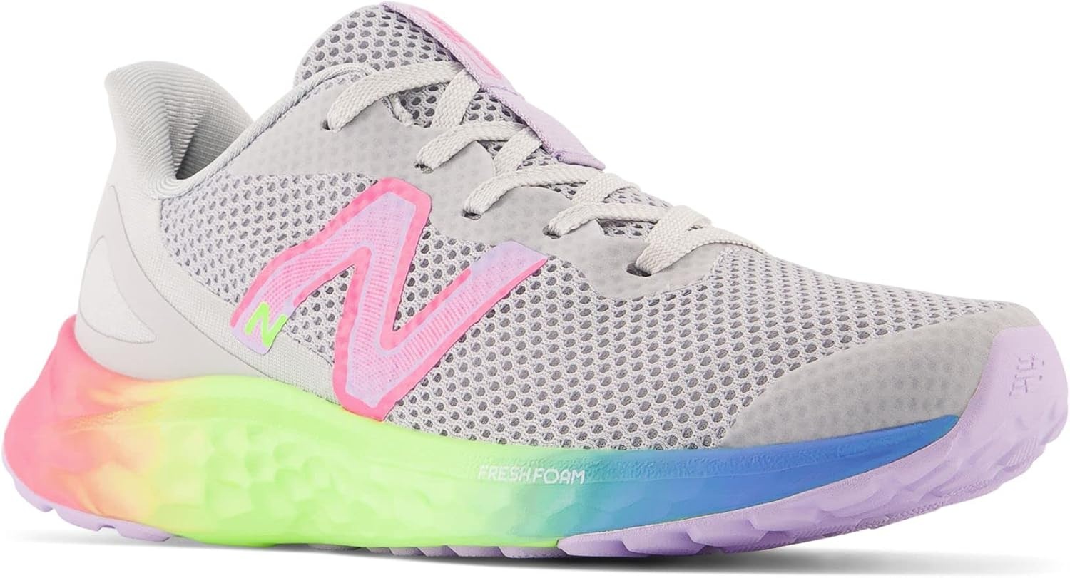 image:imageNew Balance Kids Fresh Foam Arishi V4 Running Shoe Little KidLight AluminumCyber LilacNeon Pink
