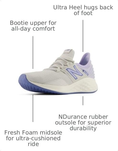 image:imageNew Balance Kids Fresh Foam Roav V1 Laceup Sneaker Road Running ShoesGrey MatterDaybreak