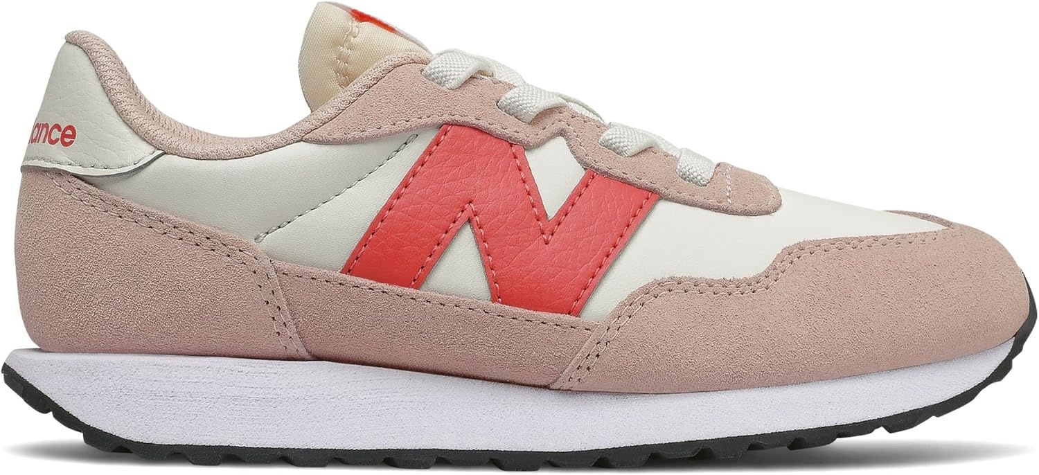 image:imageNew Balance Kids Kids 237 Bungee Lace Sneaker Casual ShoesOyster PinkMars Red