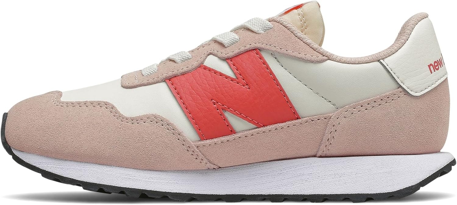 image:imageNew Balance Kids Kids 237 Bungee Lace Sneaker Casual ShoesOyster PinkMars Red