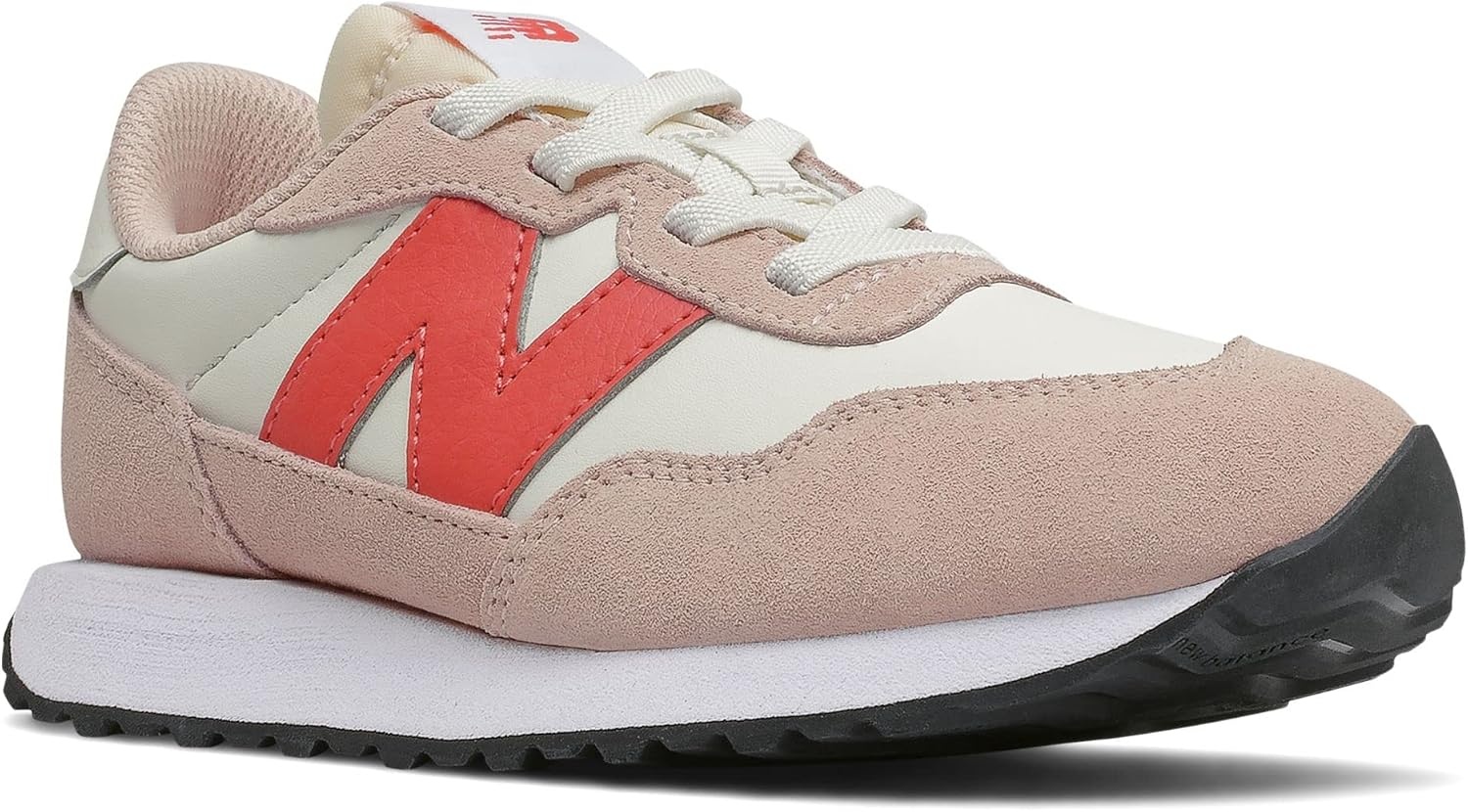 image:imageNew Balance Kids Kids 237 Bungee Lace Sneaker Casual ShoesOyster PinkMars Red