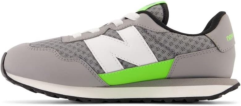 image:imageNew Balance Kids Kids 237 Bungee Lace Sneaker Casual ShoesShadow GreyPixel Green