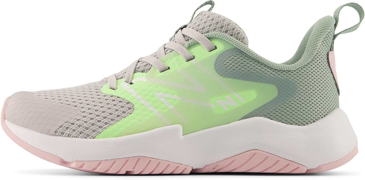 image:imageNew Balance Kids Rave Run V2 LaceUp Running Shoes Road Running ShoesGrey MatterMint FlashMosaic Green