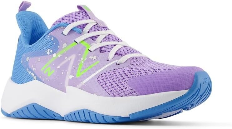 image:imageNew Balance Kids Rave Run V2 LaceUp Running Shoes Road Running ShoesLilac GloSky BluePixel Green