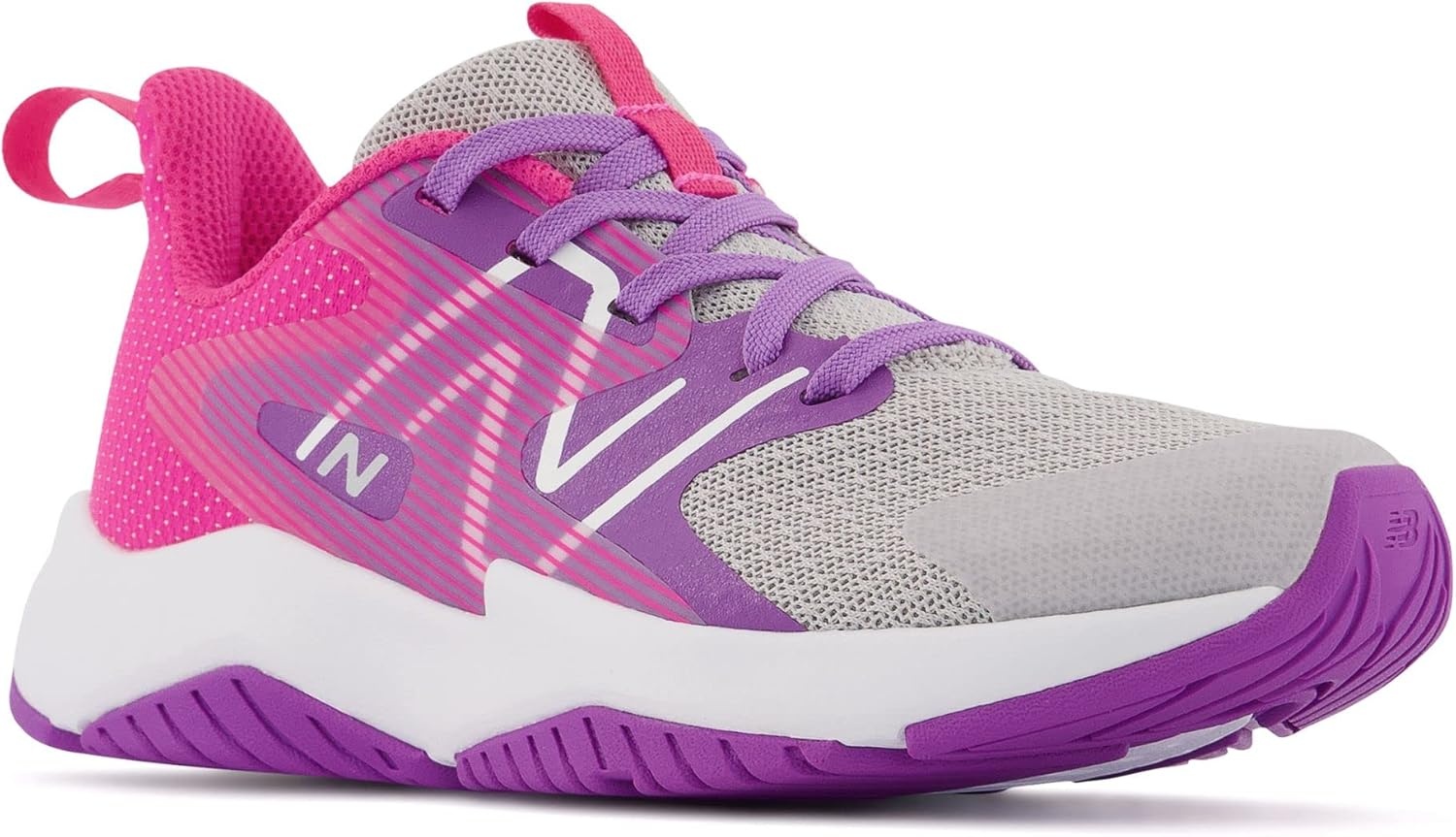 image:imageNew Balance Kids Rave Run V2 LaceUp Running Shoes Road Running ShoesSummer FogMystic PurpleHipink