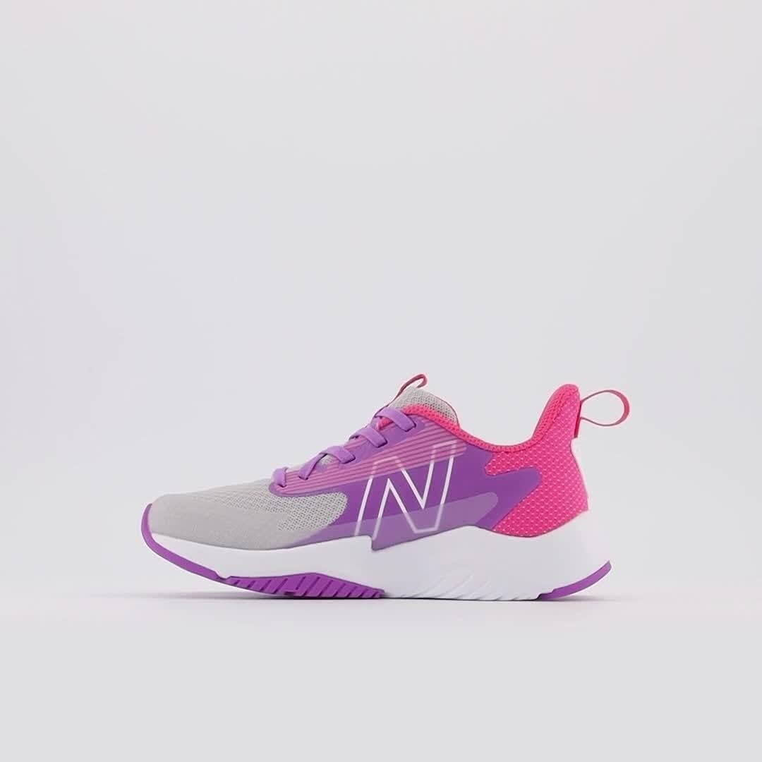 image:imageNew Balance Kids Rave Run V2 LaceUp Running Shoes Road Running ShoesSummer FogMystic PurpleHipink