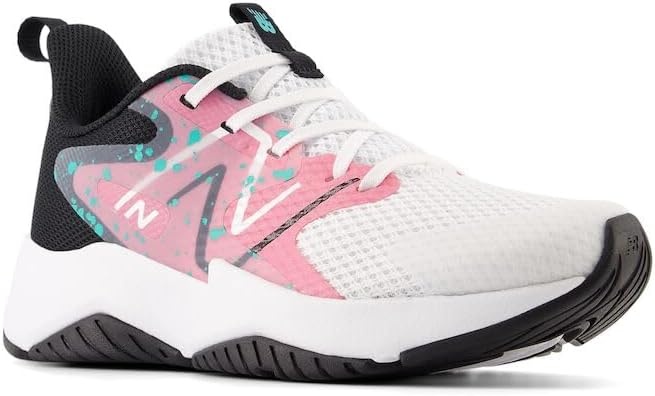 image:imageNew Balance Kids Rave Run V2 LaceUp Running Shoes Road Running ShoesWhiteReal PinkBlack