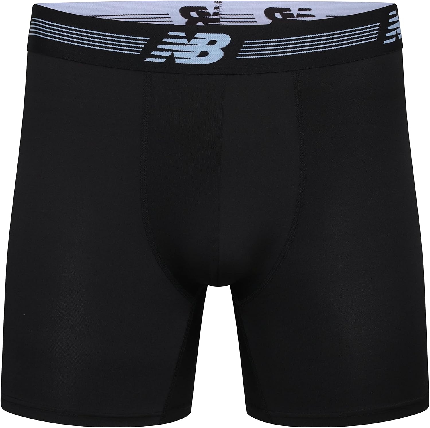 image:imageNew Balance Mens 6 Performance No Fly Boxer Brief Underwear 4 PackBlackAzure PrintBlackHilite Print