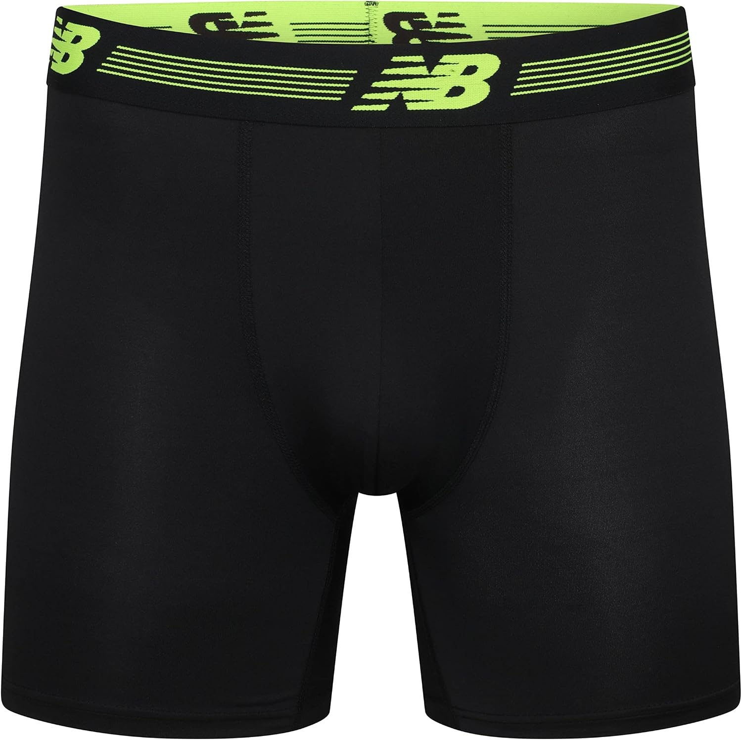 image:imageNew Balance Mens 6 Performance No Fly Boxer Brief Underwear 4 PackBlackAzure PrintBlackHilite Print
