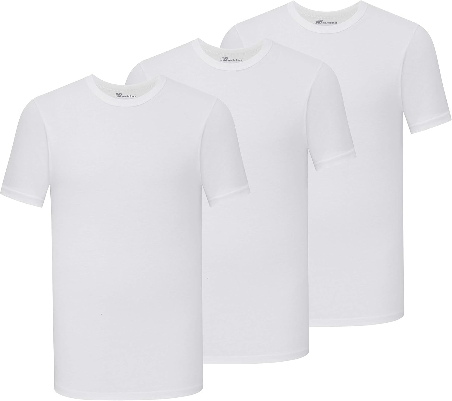 image:imageNew Balance Mens Cotton Performance Crew Neck Undershirts Tag Free and MoistureWicking 3 PackWhiteWhiteWhite