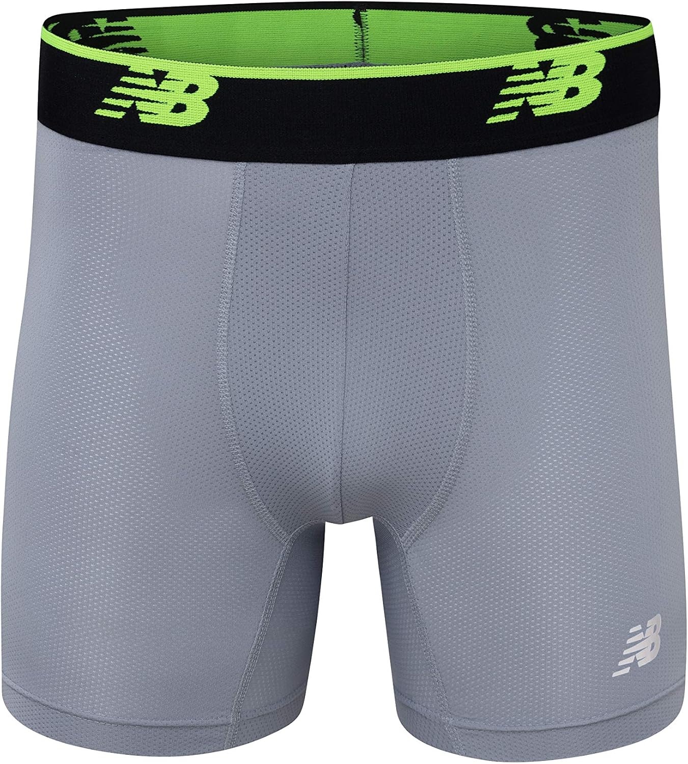 image:imageNew Balance Mens Mesh Jersey Performance Wicking No Fly Boxer Briefs Underwear 4 PackBlackstSteelPigmentrgBlackrg