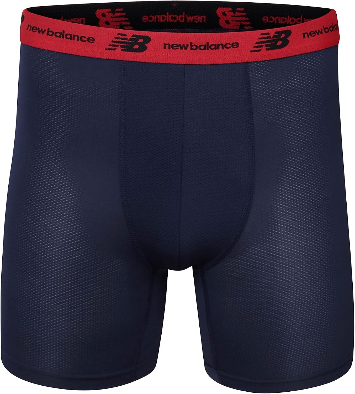 image:imageNew Balance Mens Mesh Jersey Performance Wicking No Fly Boxer Briefs Underwear 4 PackNavyBlackTeam RedNavy