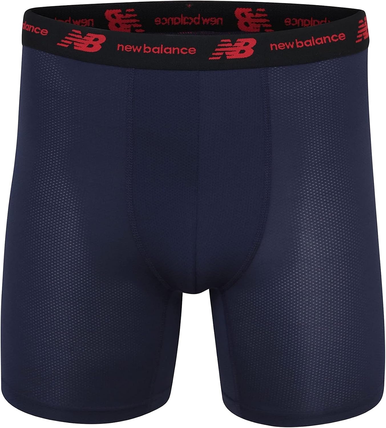 image:imageNew Balance Mens Mesh Jersey Performance Wicking No Fly Boxer Briefs Underwear 4 PackNavyBlackTeam RedNavy