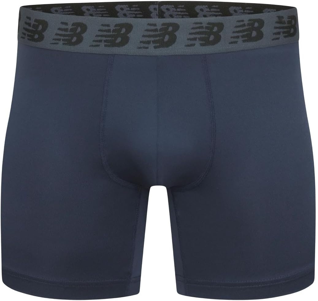 image:imageNew Balance Mens Performance Boxer Briefs Moisture Wicking Lightweight Breathable Underwear Tagless 6 PackBlackNavyOrangeBlackNavyArctic