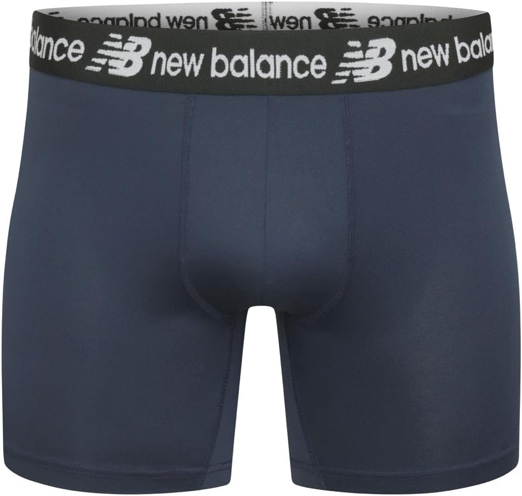 image:imageNew Balance Mens Performance Boxer Briefs Moisture Wicking Lightweight Breathable Underwear Tagless 6 PackBlackNavyOrangeBlackNavyArctic