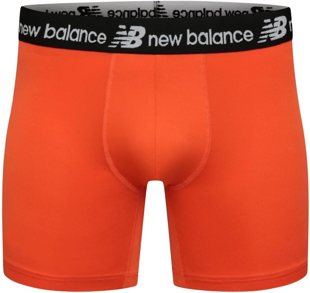 image:imageNew Balance Mens Performance Boxer Briefs Moisture Wicking Lightweight Breathable Underwear Tagless 6 PackBlackNavyOrangeBlackNavyArctic