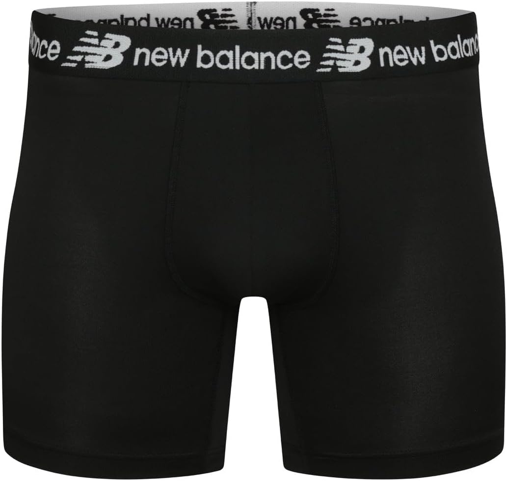 image:imageNew Balance Mens Performance Boxer Briefs Moisture Wicking Lightweight Breathable Underwear Tagless 6 PackBlackNavyOrangeBlackNavyArctic