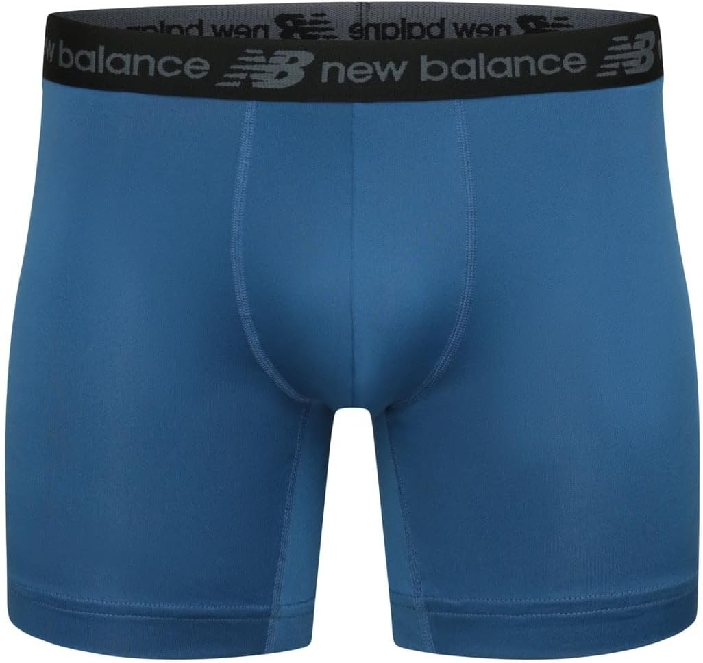 image:imageNew Balance Mens Performance Boxer Briefs Moisture Wicking Lightweight Breathable Underwear Tagless 6 PackBlackTeam RoyalMercury Red Dark GreyBlue AgateIndigo