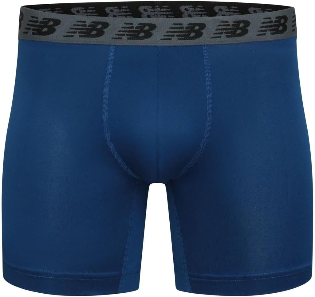 image:imageNew Balance Mens Performance Boxer Briefs Moisture Wicking Lightweight Breathable Underwear Tagless 6 PackBlackTeam RoyalMercury Red Dark GreyBlue AgateIndigo
