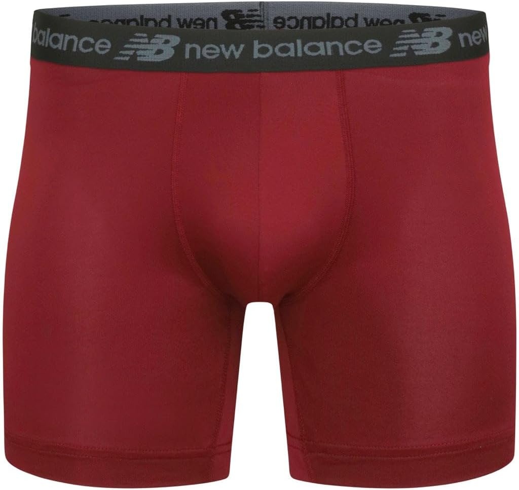 image:imageNew Balance Mens Performance Boxer Briefs Moisture Wicking Lightweight Breathable Underwear Tagless 6 PackBlackTeam RoyalMercury Red Dark GreyBlue AgateIndigo