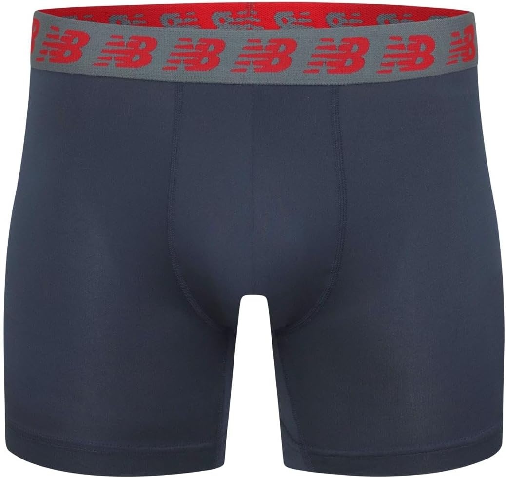 image:imageNew Balance Mens Performance Boxer Briefs Moisture Wicking Lightweight Breathable Underwear Tagless 6 PackTeam NavyTeam RedDark GreyTeam RoyalDark GreyTeam Navy