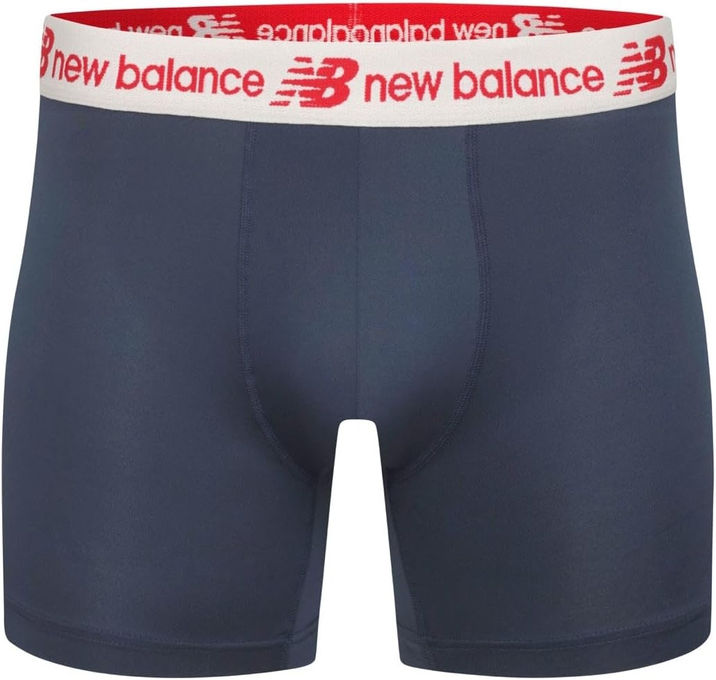image:imageNew Balance Mens Performance Boxer Briefs Moisture Wicking Lightweight Breathable Underwear Tagless 6 PackTeam NavyTeam RedDark GreyTeam RoyalDark GreyTeam Navy