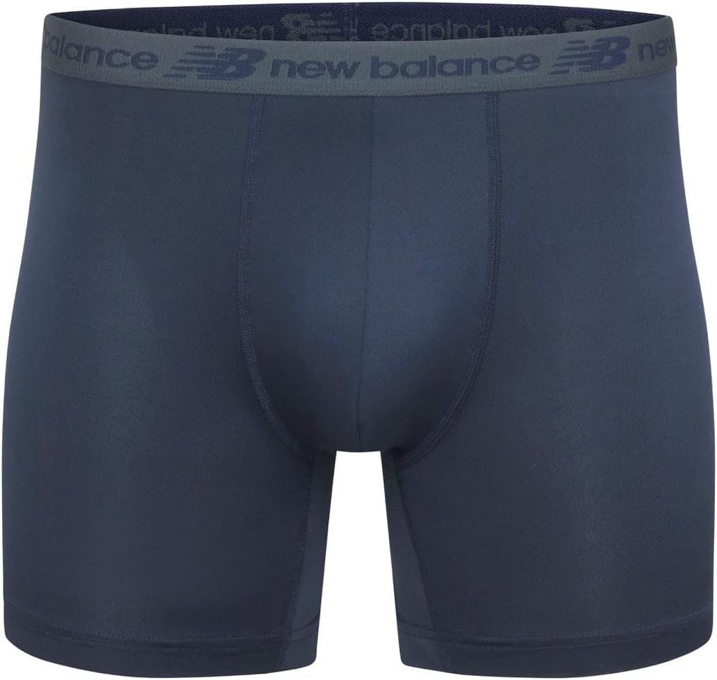 image:imageNew Balance Mens Performance Boxer Briefs Moisture Wicking Lightweight Breathable Underwear Tagless 6 PackTeam NavyThunderJadeAiry