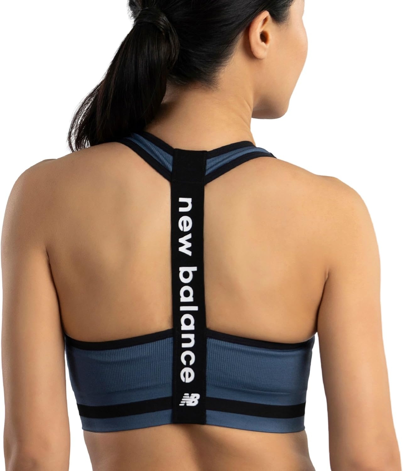 image:imageNew Balance Seamless Wirefree VNeck TBack Racer Sports Bra with Allover TextureAlpha Pink