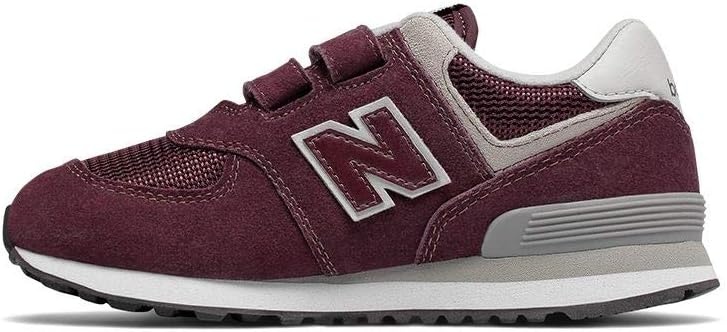 image:imageNew Balance UnisexChild 574 V1 Evergreen Hook and Loop SneakerBurgundyGrey