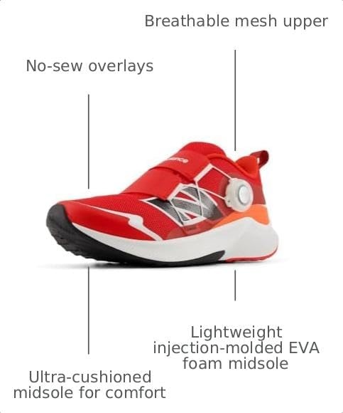 image:imageNew Balance UnisexChild Dynasoft Reveal V4 Boa Running ShoeFire CrackerShadow Red