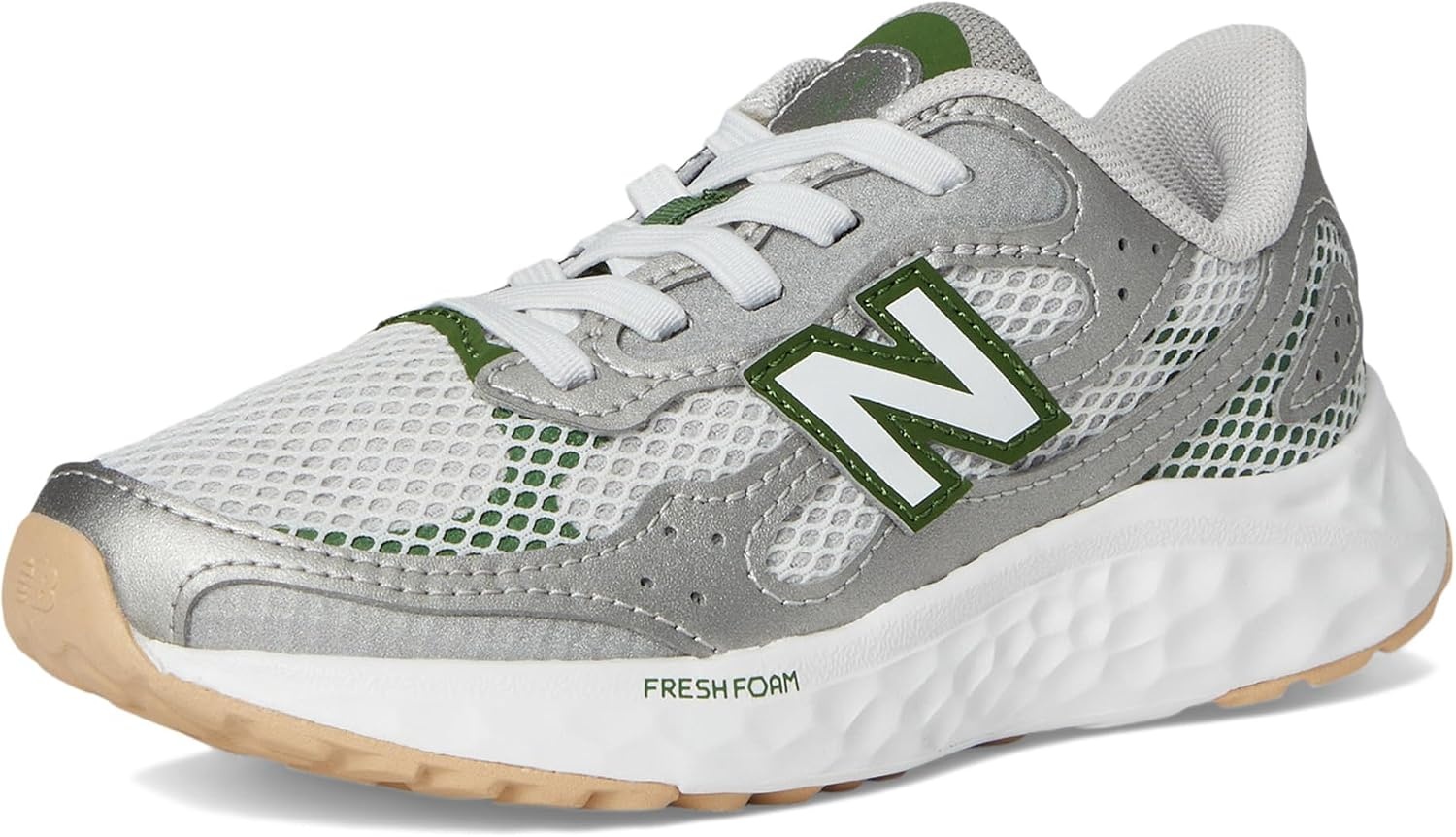 image:imageNew Balance UnisexChild Fresh Foam Arishi V4 Tiralux BungeeRaincloudDark Silver MetallicAlpine Green