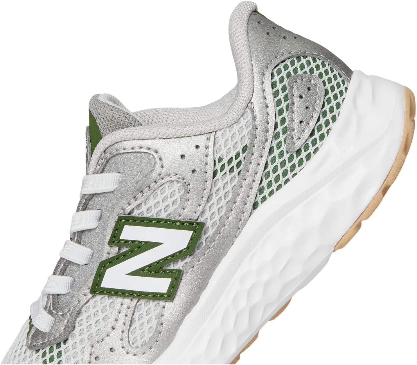 image:imageNew Balance UnisexChild Fresh Foam Arishi V4 Tiralux BungeeRaincloudDark Silver MetallicAlpine Green