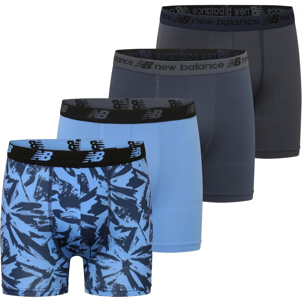 image:imageNew Balance Boys Tagless Moisture Wicking Breathable Boxer Briefs Underwear 2 Performance2 MeshAbstract CamoSpring SkyNavyThunder