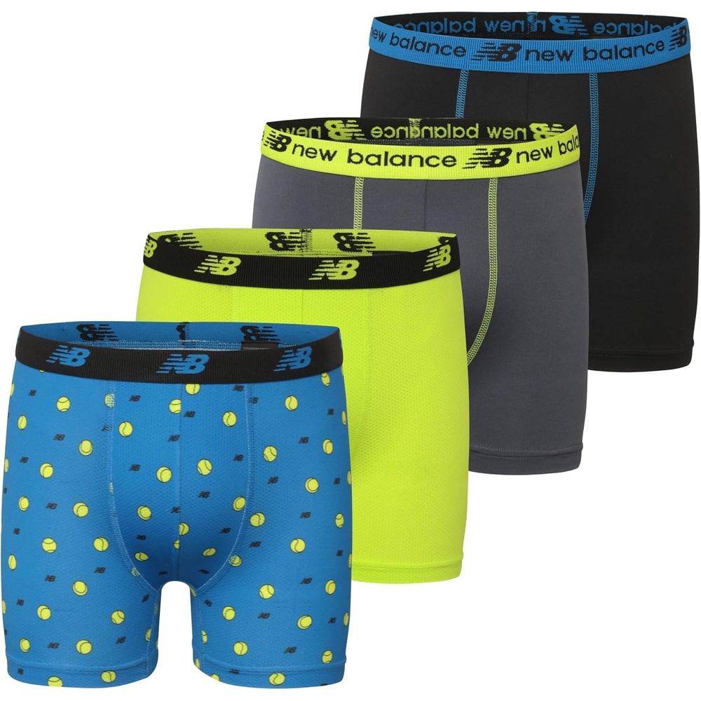 image:imageNew Balance Boys Tagless Moisture Wicking Breathable Boxer Briefs Underwear 2 Performance2 MeshBlue OasisThirty WattThunderBlack